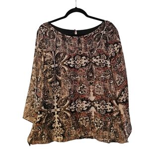 AB STUDIO Peasant Blouse Size XL NWOT
